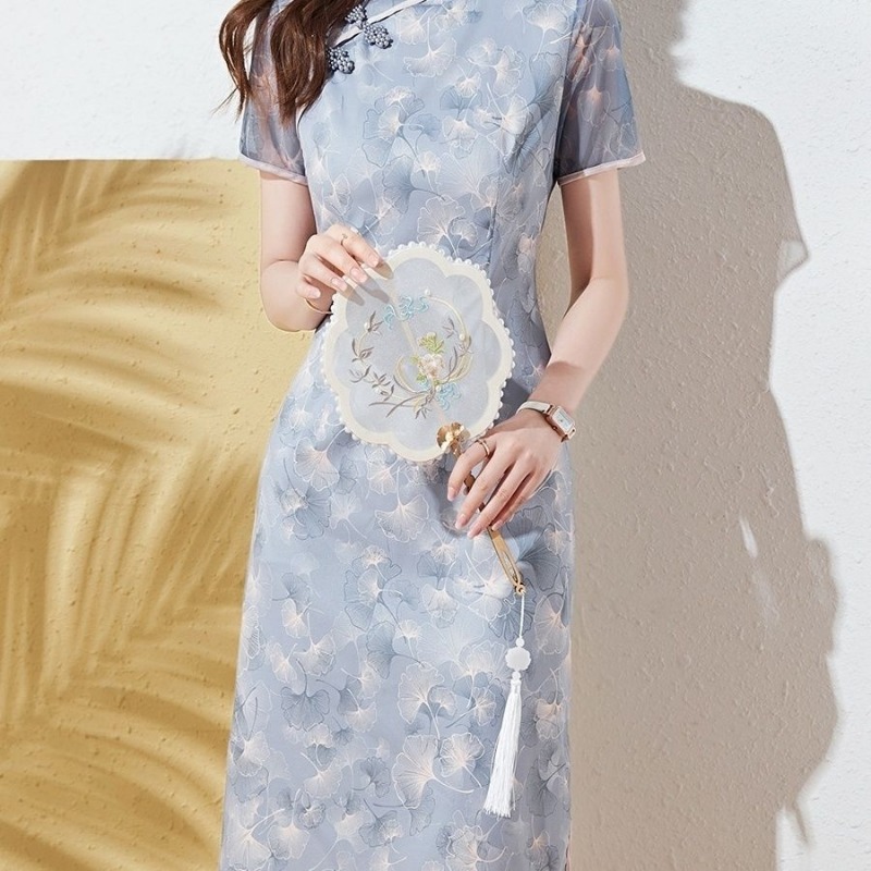Vestido Cheongsam con Estampad - Midi Skirt Floral reseña y precio